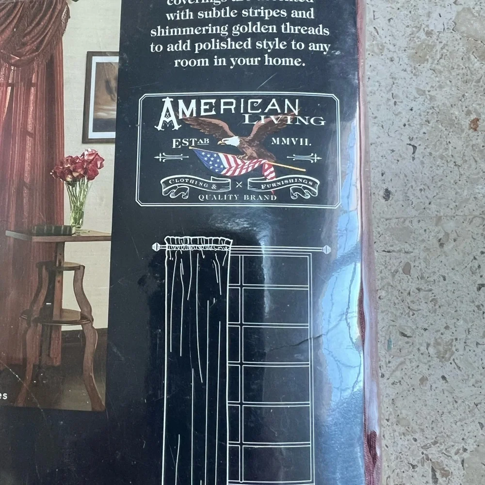 American Living GLITTER STRIPE 4 Sheer Tailored Panels 50